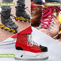 Lacets de patins à glace plats en coton ciré antidérapants de 10 mm personnalisés, à double rangée de points creux, lacets de remplacement pour patins à glace
