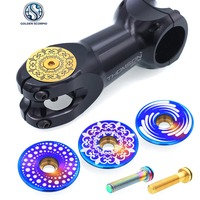 Headset Top Cap 28.6mm Titanium Alloy untuk Kokpit Sepeda, Suku Cadang Kemudi dan Upgrade
