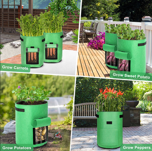 Jardinière en tissu <span class=keywords><strong>de</strong></span> 4 gallons, Pots <span class=keywords><strong>de</strong></span> <span class=keywords><strong>culture</strong></span> <span class=keywords><strong>de</strong></span> légumes en feutre, sacs <span class=keywords><strong>de</strong></span> plantation <span class=keywords><strong>de</strong></span> pommes <span class=keywords><strong>de</strong></span> <span class=keywords><strong>terre</strong></span>, sacs <span class=keywords><strong>de</strong></span> <span class=keywords><strong>culture</strong></span> <span class=keywords><strong>de</strong></span> semis <span class=keywords><strong>de</strong></span> patates douces avec rabat <span class=keywords><strong>de</strong></span> fenêtre - Product Image 5