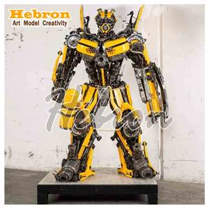 ประติมากรรมตัวละครมาร์เวลออพติมัสไพรม์ขนาดเท่าคนจริง ทำจากโลหะสำหรับตกแต่งสวนภายนอก สไตล์วินเทจสตีมพังก์ รูปปั้นหุ่นยนต์ซูเปอร์ฮีโร่ขนาดใหญ่ - Product Image 1