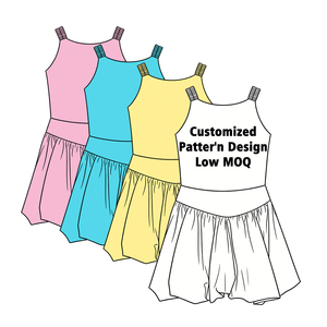Robe de yoga unie à bretelles larges pour filles, avec short intégré, vente en gros, personnalisable, vêtements décontractés pour enfants, faible MOQ - Product Image 1