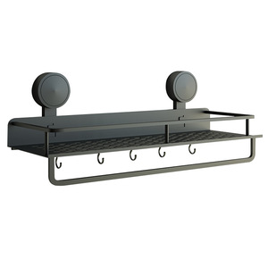 LGEDIS Bathroom <b>Storage</b> <b>Shelf</b> Suction Mounted Durable Aluminum Rectangular Wall Mount <b>Shower</b> Organizer - Product Image 3