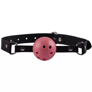 Commercio all'ingrosso 4 colori Bondage bocca Gag cintura nera Slave Ball Gag giocattoli del sesso per coppie Sm gioco fissazione palla - Product Image 3