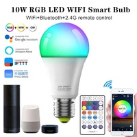 Ampoule LED intelligente WIFI E26 E27 Magic Home APP 9W 10W RGB+CCT à intensité variable Fonctionne avec Alexa Google Home Contrôle vocal
