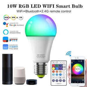 Lampadina <span class=keywords><strong>LED</strong></span> Smart 10W con <span class=keywords><strong>WIFI</strong></span>+BT+Telecomando 2.4G, E27 RGB+CCT Dimmerabile, Compatibile con Alexa e Google Home per Controllo Vocale - Product Image 3