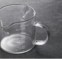 Dubbele uitloop espresso shotglas met witte lijn, espresso maatbeker voor koffietasting