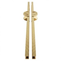 Poignée de porte horizontale moderne de luxe en acier inoxydable doré avec longueur personnalisée pour hôtel, entrepôt, appartement, villa