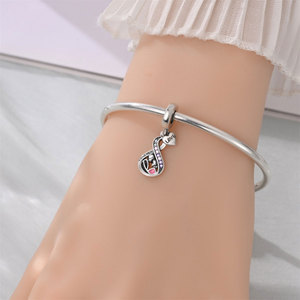 Colgante de latón blanco plateado, con circonitas, ideal para la creación de joyas, un regalo para hombres y mujeres. - Product Image 2