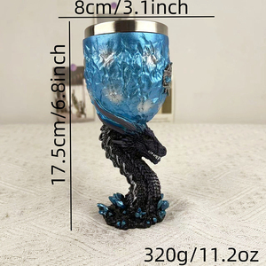 Gobelet de jeu de glace et de feu créatif <span class=keywords><strong>7</strong></span> OZ tasse en acier inoxydable en résine GTA30 Dragon Power avec motif de dragon de glace - Product Image 2