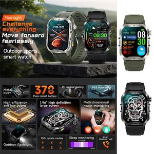 T26男性スマートウォッチ1.96 "Ip68防水アウトドアスポーツBtコール健康心拍数フィットネストラッカーモニタリングスマートウォッチ - Product Image 2