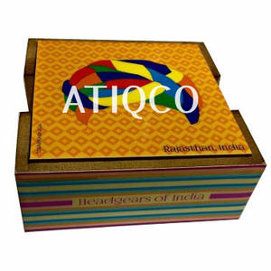 Meilleure vente de caboteur classique de style japonais boîte en bois fait à la main avec une table carrée imprimée numériquement par courrier électronique utilisée en Inde peinte - Product Image 2