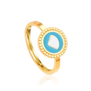 Nouvelle conception tendance, bague creuse plaquée or 18 carats, vente en gros de bagues en acier inoxydable pour femmes - Product Image 1