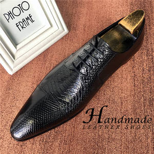 Zapatos de vestir a la moda, zapatos de cuero con punta en pico estilo inglés, zapatos formales con cordones para hombre, elegantes zapatos de peluquero - Product Image 3