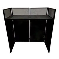 Façade de Cabine DJ pour Événements Blanche/Noire avec Châssis Métallique et Plateau Plat