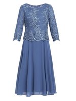Robe longue de soirée et de mariage en mousseline double brodée, grande taille, manches longues, sur mesure, pour femme, modèle OEM SJ