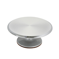 Table rotative verrouillable en alliage d'aluminium, plateau de décoration de gâteaux lisses de 12 pouces