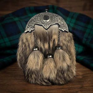Sporran écossais de cérémonie, sac à kilt, fourrure de lapin, cantle métallique, logo personnalisé, usage standard, accessoire d'uniforme des Highlands, fabriqué PK - Product Image 2