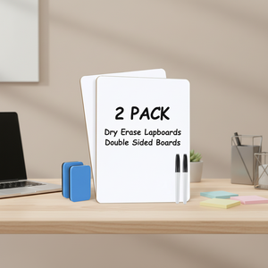 Lot de 2 tableaux blancs magnétiques <span class=keywords><strong>double</strong></span> <span class=keywords><strong>face</strong></span> effaçables à sec portables pour étudiants - Product Image 4