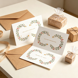 <span class=keywords><strong>Carte</strong></span> de vœux pliée <span class=keywords><strong>personnalisée</strong></span> de luxe avec impression <span class=keywords><strong>personnalisée</strong></span>, estampage à chaud, cartes de vœux du Nouvel An, cartes cadeaux en papier personnalisées pour les fêtes - Product Image 1