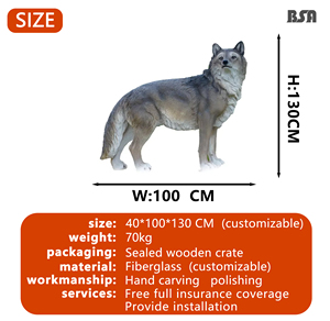 Escultura <span class=keywords><strong>de</strong></span> fibra <span class=keywords><strong>de</strong></span> vidrio <span class=keywords><strong>de</strong></span> <span class=keywords><strong>animales</strong></span> <span class=keywords><strong>de</strong></span> lobo artificial ecológica al aire libre para Parque bosque área escénica césped zoológico decorativo - Product Image 4