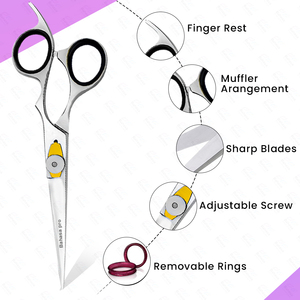 Cắt Kéo Thợ Làm Tóc Thép Không Gỉ Giá Tốt Nhất Salon Kéo 5/5.5 Biểu Tượng Tùy Chỉnh Kéo Túi Bằng Bahasa Pro - Product Image 2