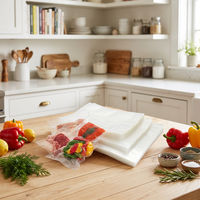 Sacs sous vide en plastique transparent recyclable PA/NY imprimés sur mesure et thermosoudés pour aliments, lait et conserves