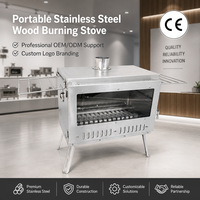 Cheminée à bois moderne haut de gamme avec grande fenêtre de visualisation en verre et étagères latérales pour le camping en plein air et le chauffage intérieur