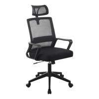Chaise de bureau ergonomique en maille, siège de direction réglable avec support lombaire, appui-tête et base pivotante pour le bureau à domicile