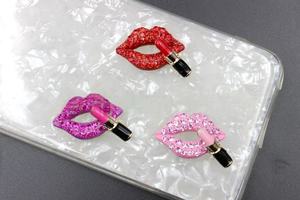 2025 Offre Spéciale mousseux coloré rouge à lèvres lèvres strass perles travail lourd l alliage perles pour bricolage perles bijoux porte-clés fabrication - Product Image 4