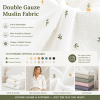 Tissu en coton gaze double couche imprimé floral bohème pour robe et chemise – Vente en gros de tissu mousseline double gaze à motifs floraux