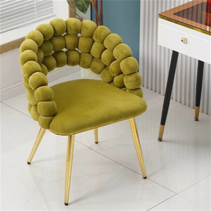 Sillas de <span class=keywords><strong>Comedor</strong></span> Modernas con Estructura de Acero y Tapicería de Tela de Algodón, Sillas de Cocina y Restaurante Ligeras y Ecológicas - Product Image 2