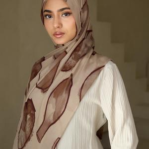 Luxurious 4-Season Muslim Modal Hijab Custom Logo Print Customizable Modest Soft Durable Comfortable Elegant - Product Image 2