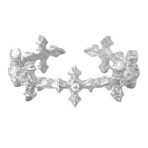Cincin salib perak Sterling untuk wanita mode cincin bintang dapat diatur perhiasan indah unik kustom minimalis sederhana desainer pria - Product Image 1