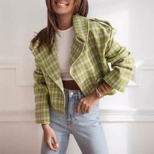 Manteau vintage en laine véritable à double face, à carreaux larges, ample et ajusté, blazer fin, vêtements d'extérieur, manteau pour femmes, costumes pour femmes - Product Image 3