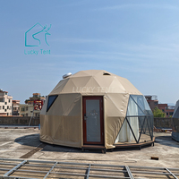 Yourte maison tente de glamping étanche hôtel de luxe tente dôme géodésique extérieure avec grande fenêtre en verre transparent