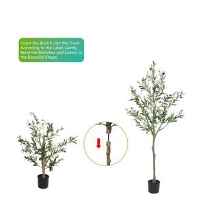 Plantes d'olivier vert artificielles avec troncs et tiges détachables, fruits à <span class=keywords><strong>haute</strong></span> simulation - Product Image 3