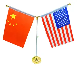 2023 đơn vàng hoặc bạc vuông hoặc tròn có chứa Cột cờ bảng thương lượng bảng nhựa cờ quốc gia - Product Image 1