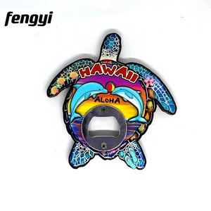 Оптовая продажа, пляжные сувениры из МДФ, эпоксидные 3D-магниты на холодильник, гавайский сувенир, черепаха, магнит, открывалка для бутылок, гавайский сувенир - Product Image 3