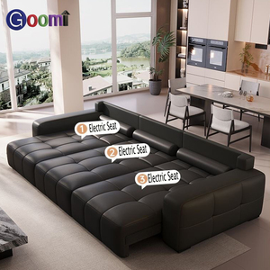<span class=keywords><strong>Canapé</strong></span>-lit électrique moderne en cuir véritable, trois <span class=keywords><strong>places</strong></span>, modulaire, installation facile, pour usage commercial/appartement/villa, avec rembourrage en éponge - Product Image 6