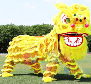 वयस्क चीनी संस्कृति के लिए सामान्य आकार का आनंद लें, शेर नृत्य पोशाक दो-व्यक्ति नृत्य - Product Image 6