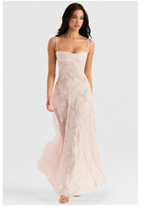 Vestido Maxi Feminino Novo Vintage Elegante Cor Sólida Modelador Super Bonito com Detalhe Espinha de Peixe para Férias e Noite OEM - Product Image 3