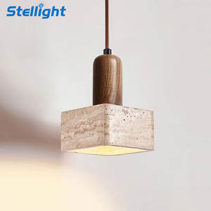 Moderno E27 220V foro di travertino Lava LED pietra da pranzo ciondolo caldo lampadario bianco luce per alberghi ville medio - Product Image 1