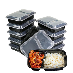 Black American Lunch Box Disposable Microwavable Soup <b>Container</b> with Thickened Lid Food Grade PP for Work or School - Product Image 1
