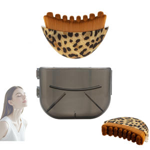 Brosse de contour lymphatique portable avec logo personnalisé, nouvelle, avec fibres artificielles et manche en plastique pour le soin du visage, des yeux et du cou - Product Image 2