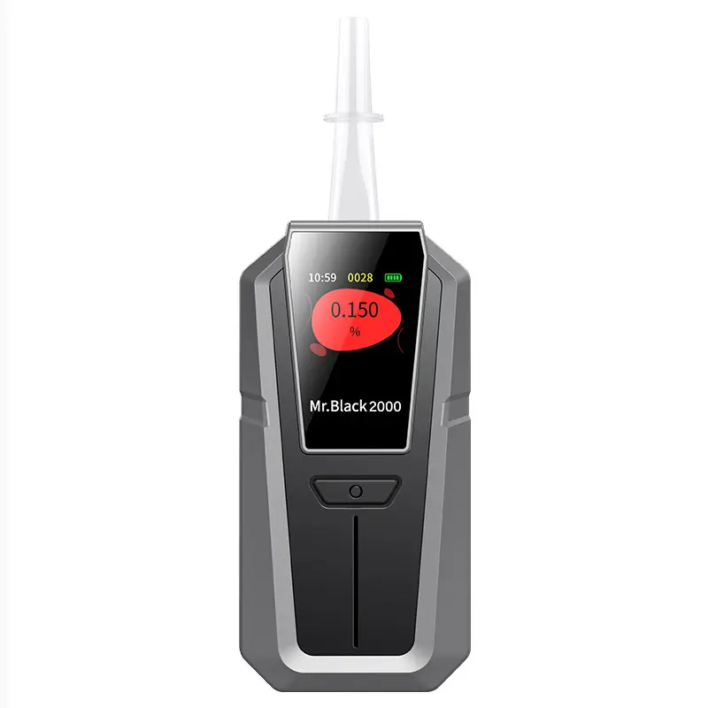 Sensor semikonduktor impor tampilan warna-warni Digital genggam tes cepat Breathalyzer presisi tinggi Mr. Hitam 2000