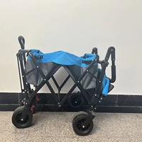 Chariot pliant avec guidon réglable et auvent amovible