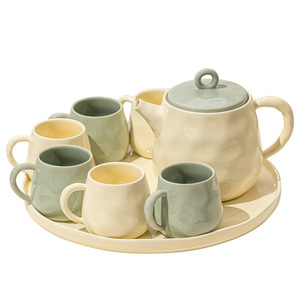 Service à thé en céramique, théière pour la maison, tasse à thé, ensemble complet pour l'eau, ensemble de tasses à eau haut de gamme - Product Image 1