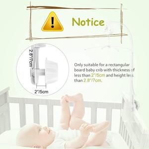Unisex Nursery Decor 28 Inch Bed Bell Stent Set Nut Screw Rotating Baby <strong>Crib</strong> Music Box Mobile Holder Arm Bracket - Product Image 6