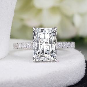 Anillos de Boda de Oro Blanco Sólido de Alta Calidad de 18k, Anillos de Diamantes Cultivados en Laboratorio para Mujer, Joyería Fina - Product Image 1