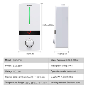 220V Electric Tankless Water <b>Heater</b> digital shows water temperature <b>small</b> size under sink use instant electric water <b>heater</b> - Product Image 2